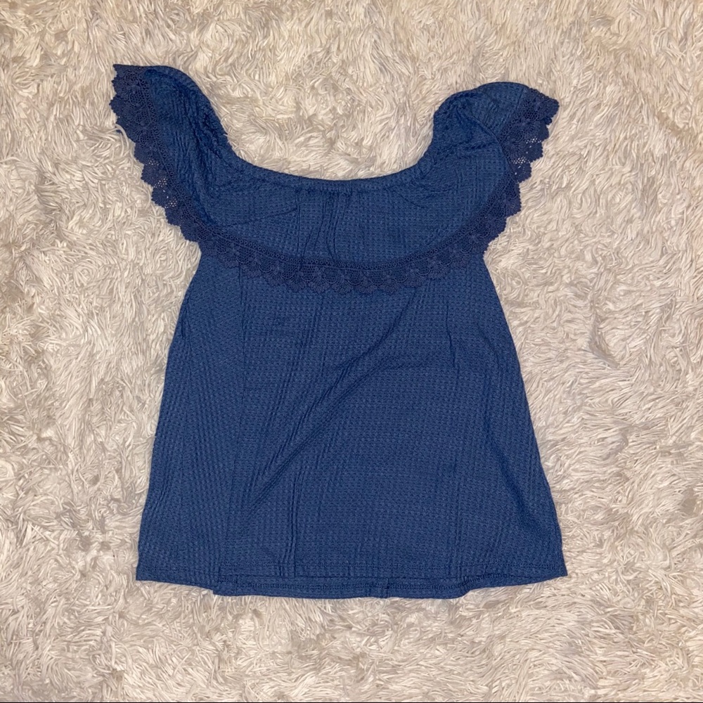 Blue Ruffled Shirt - Picture 2 of 3